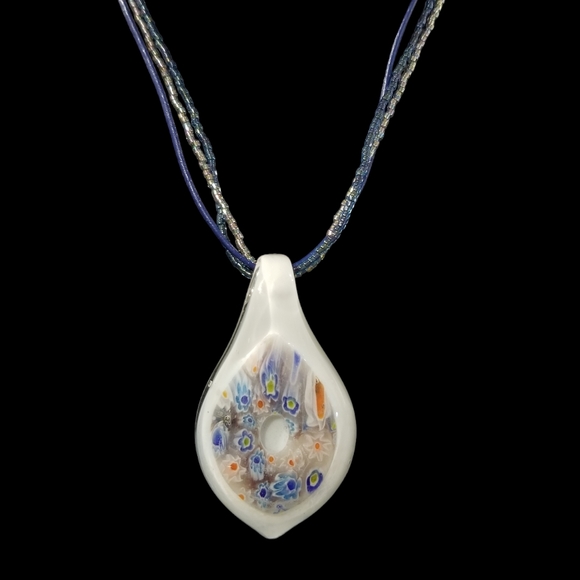 Genuine Murano Glass Pendant Necklace, 16" - Picture 1 of 6